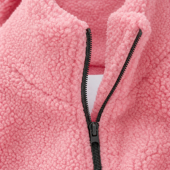 Cozelle – Plush Hooded Oversized Zip-Up Jacket