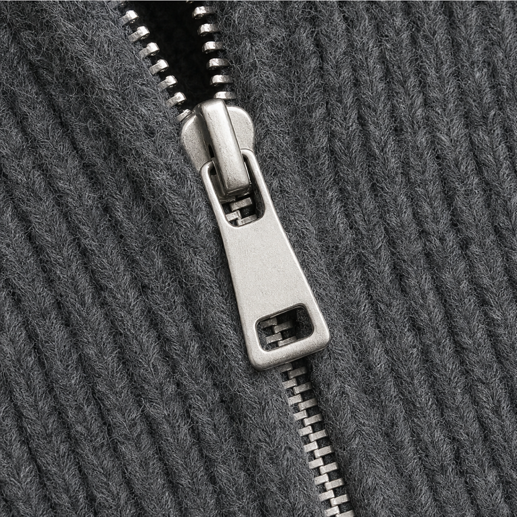 Wearvale – Two-Way Zip High-Neck Knit Cardigan