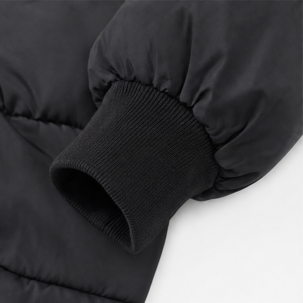 Veluna – Plush Hood Trim Mid-Long Padded Winter Coat