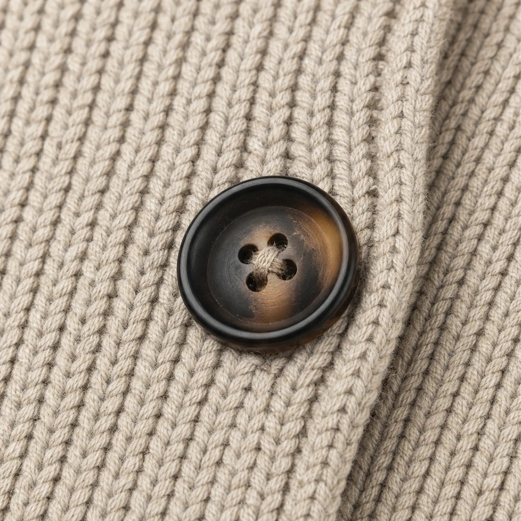 Elara – Ribbed Knit Double-Breasted Cardigan