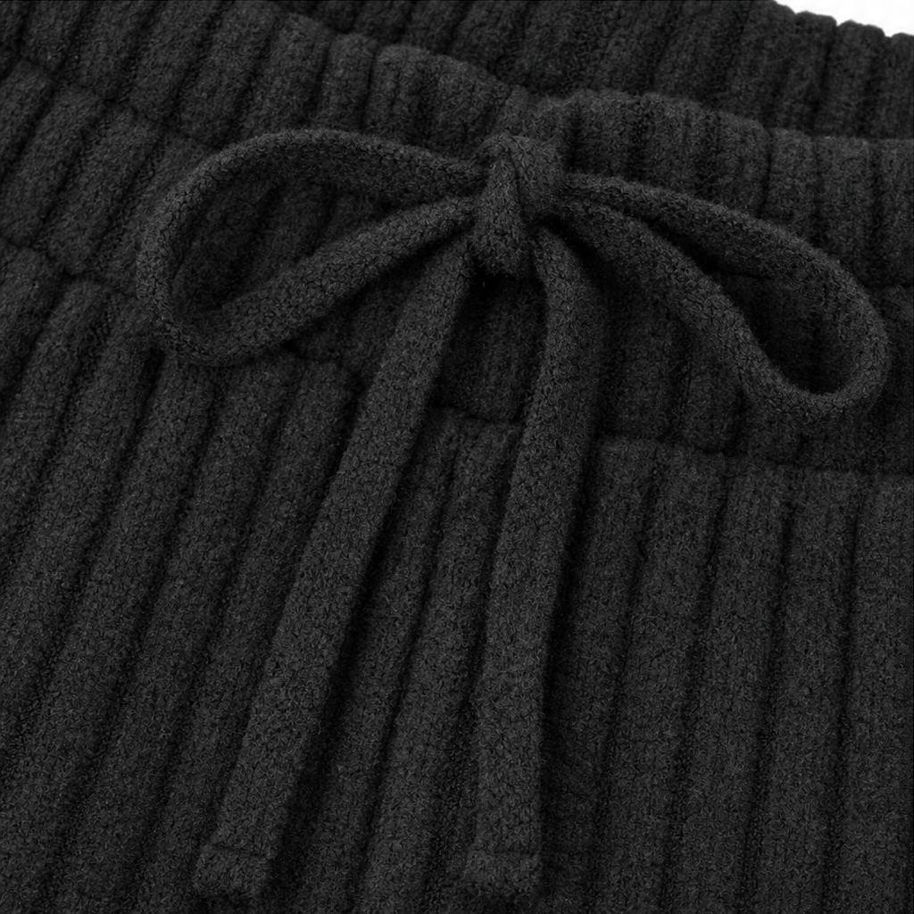 Ribwell – Brushed Ribbed Knit Wide-Leg Pants