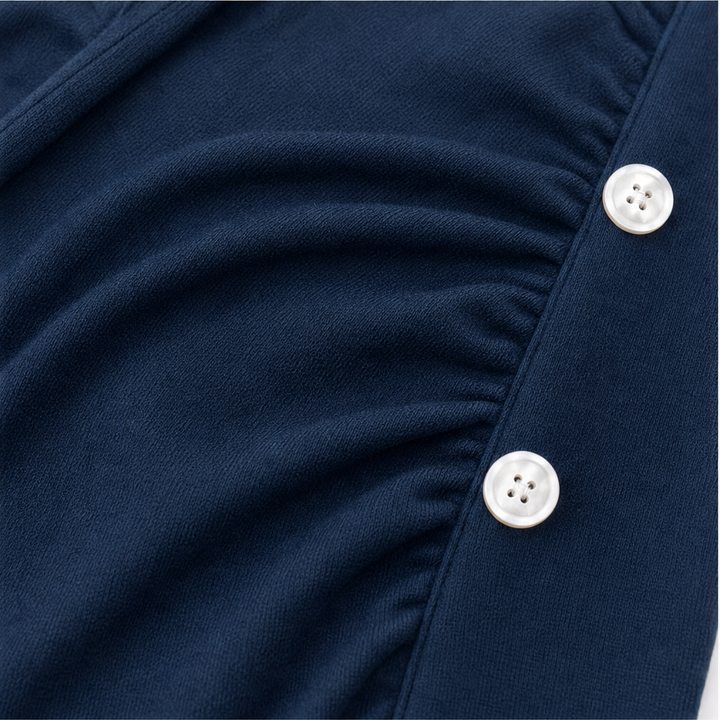 Ruchelle – Crisscross V-Neck Side-Ruched Top