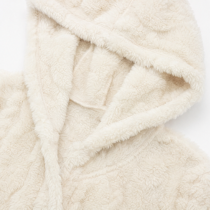 Hearth & Hood – Textured Hooded Button-Front Cardigan