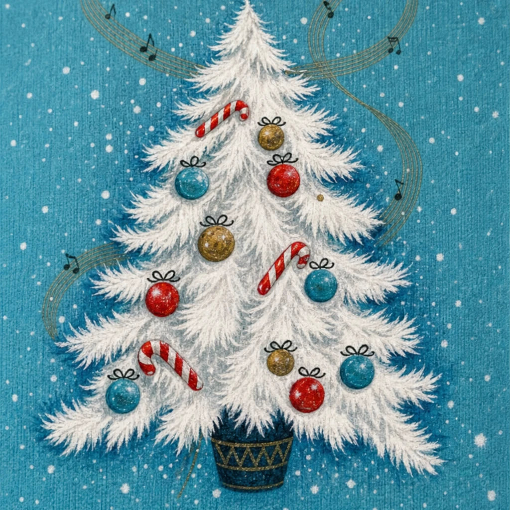 Holly Henley – Textured Christmas Tree Henley Sweater