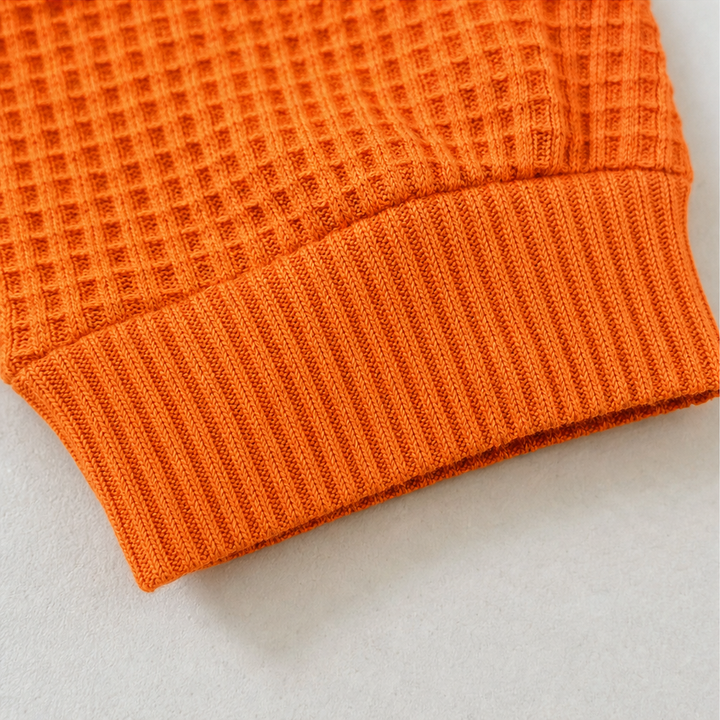 Wafflemoore – Waffle-Knit Relaxed Pullover Sweatshirt