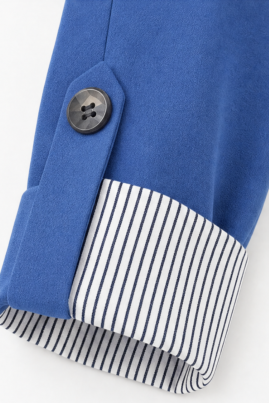Cuffley – Striped-Cuff Roll-Sleeve Tailored Blazer