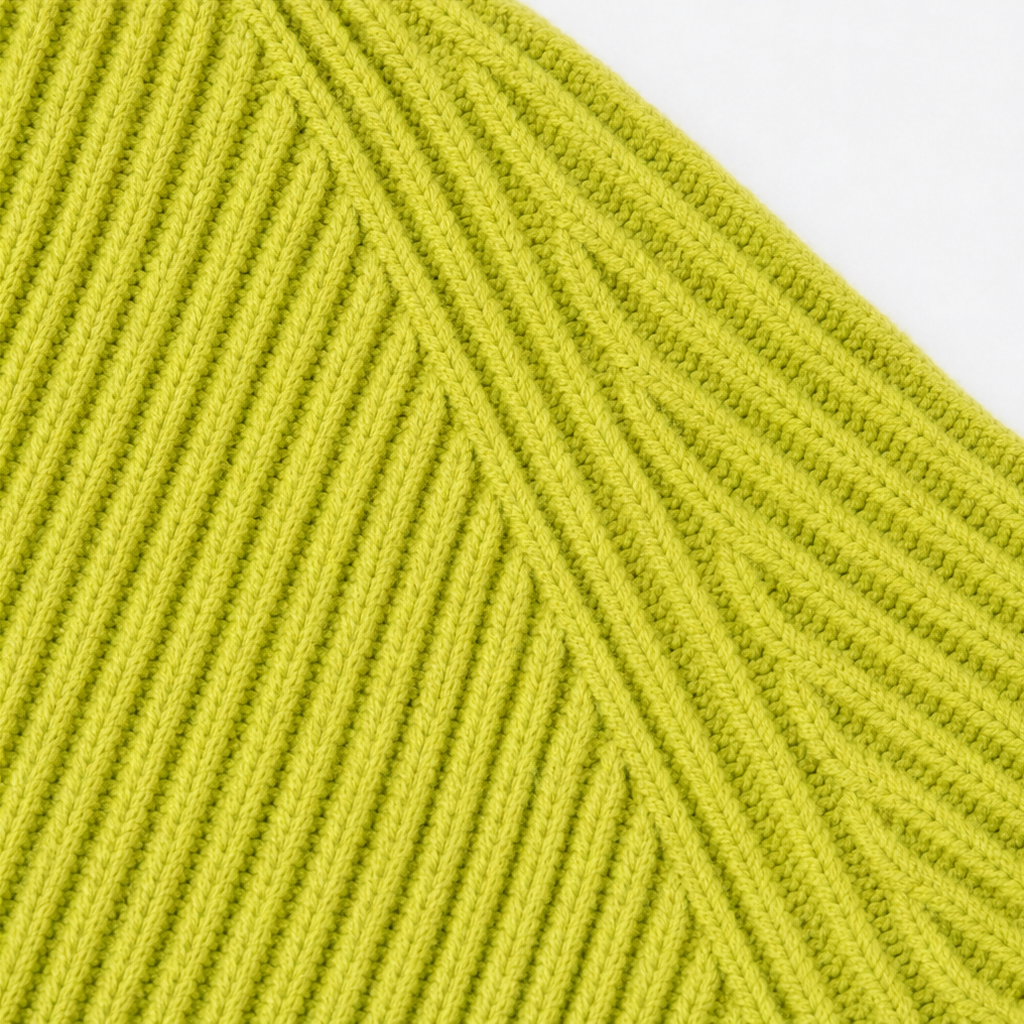 Vivid Muse – Asymmetric High-Neck Knit Sweater