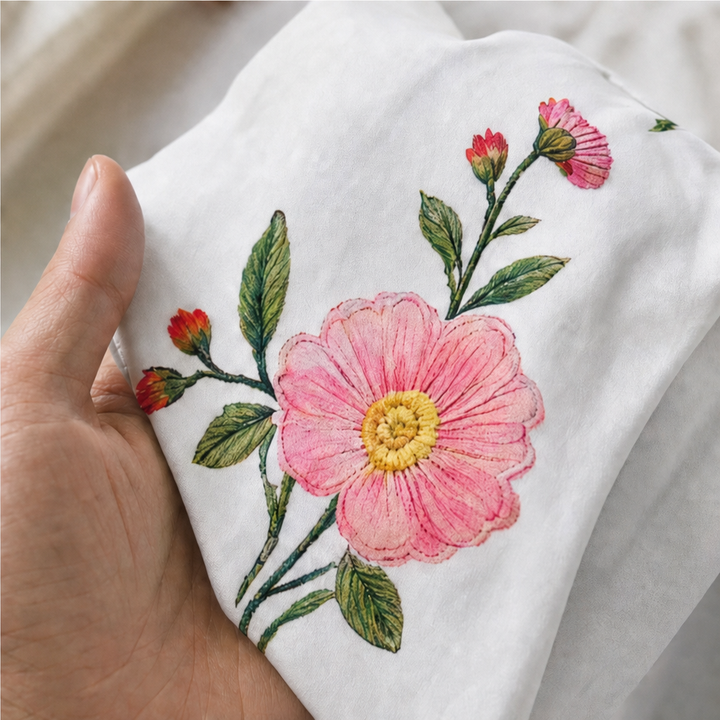 Lunabloom – Floral Embroidered Lapel-Collar Blouse