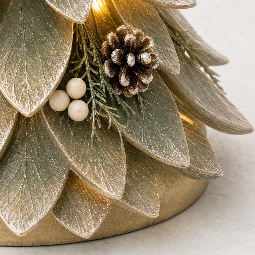 Winterleaf Glow – Layered Foliage Lighted Christmas Tree