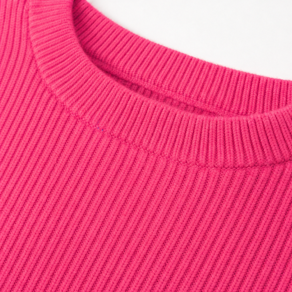 Ribelle – Ribbed Knit Crew-Neck Bodycon Sweater Dress