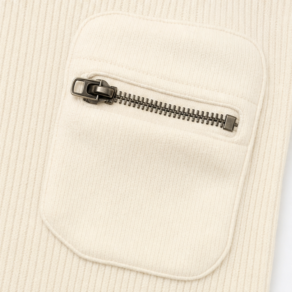 Ribette – Ribbed Henley Placket Long Sleeve Top