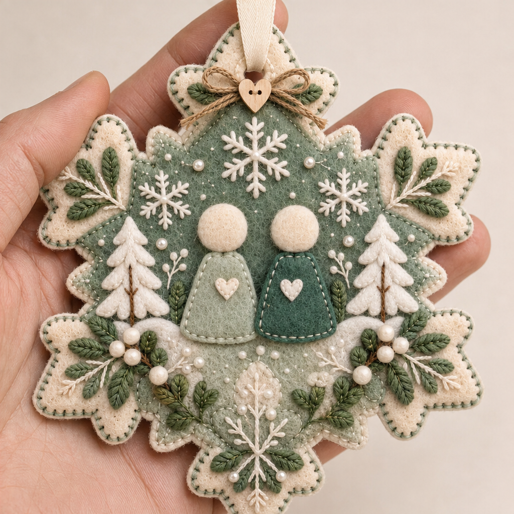 Heartfelt – Layered Felt "Thank You" Keepsake Ornament
