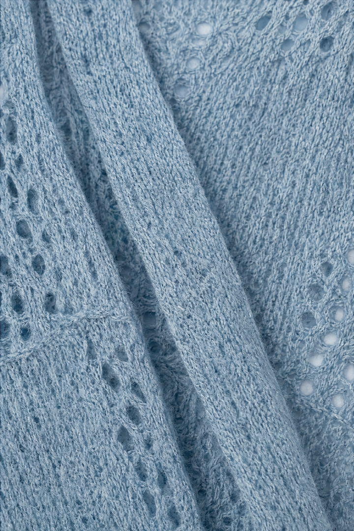 Slouchbelle – Pointelle Open-Front Batwing Cardigan