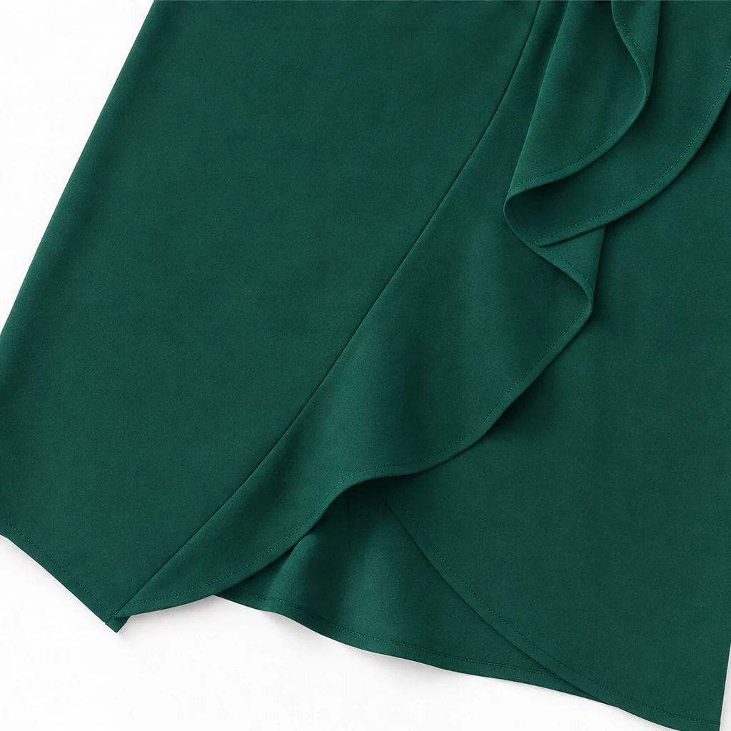 Florenza – V-Neck Ruffle Wrap-Style Midi Dress