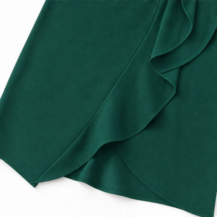Florenza – V-Neck Ruffle Wrap-Style Midi Dress