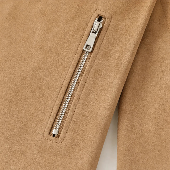 Svelte Moto – Slim-Fit Suede-Look Biker Jacket