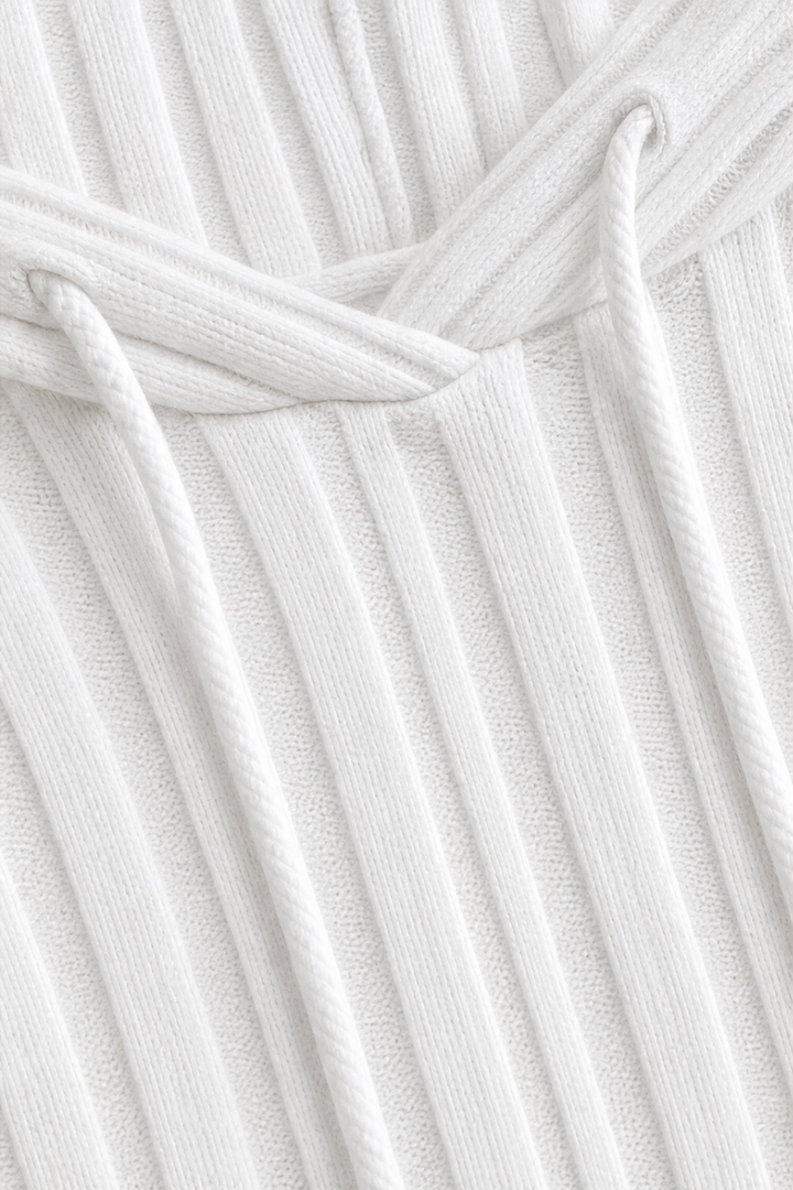 Lunetta – Lace Sleeve Ribbed Knit Hoodie Cardigan