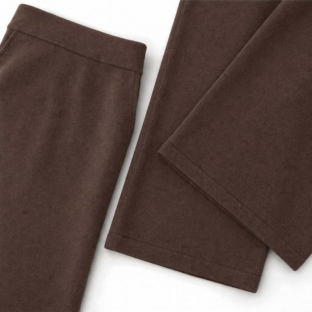 Draveny – Draped Cowl-Neck Top And Trouser Set