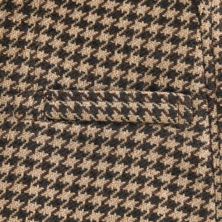 Houndstooth & Hem – Houndstooth Stand-Collar Tweed Vest