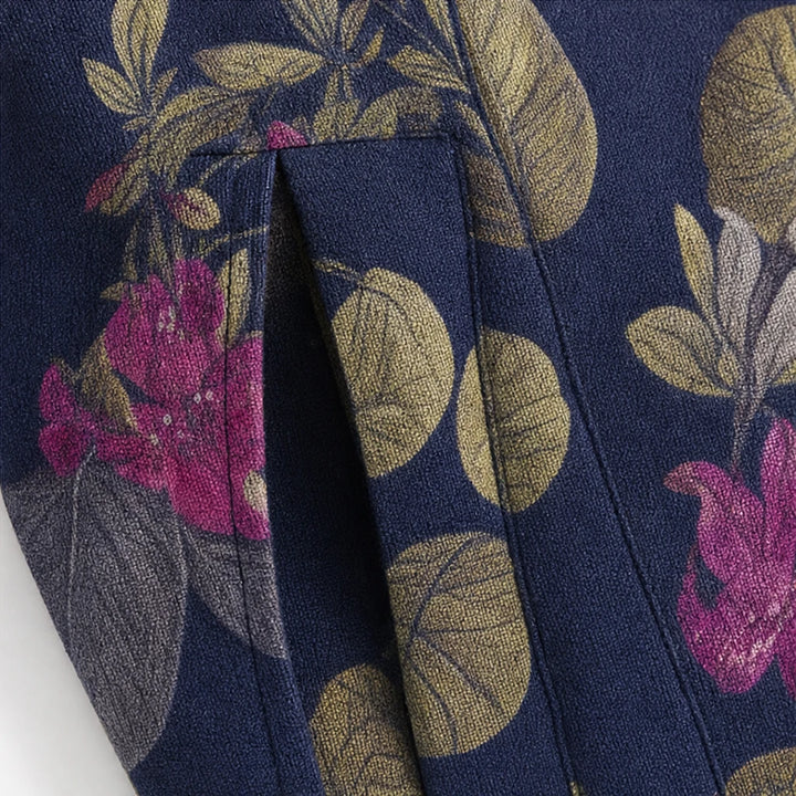 Leafora – Vintage Leaf-Print Hoodie Jacket