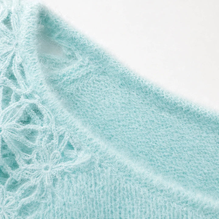 Lacevia – Floral Lace Off-Shoulder Sweater