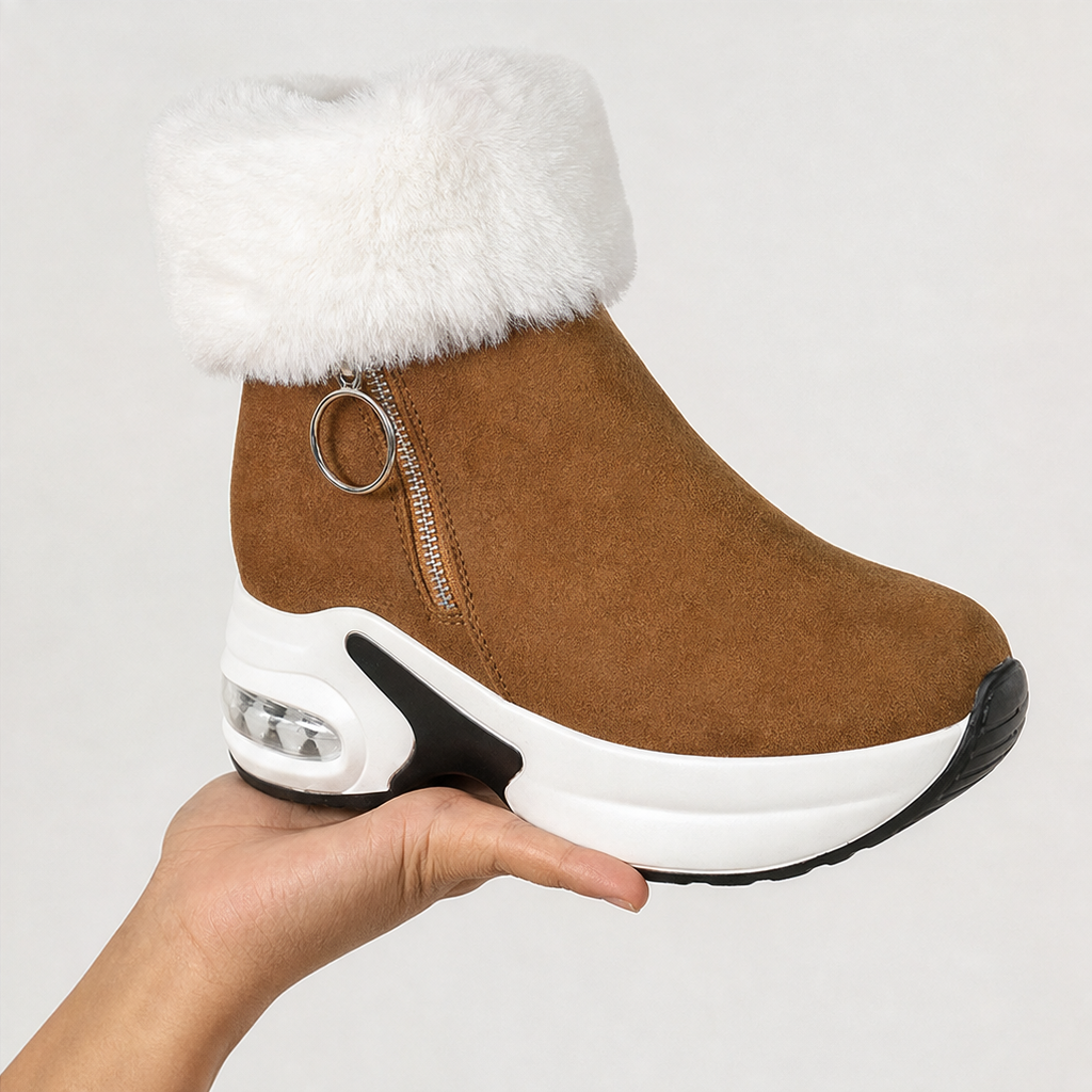 Snowvera – Plush-Lined Wedge Ankle Boots