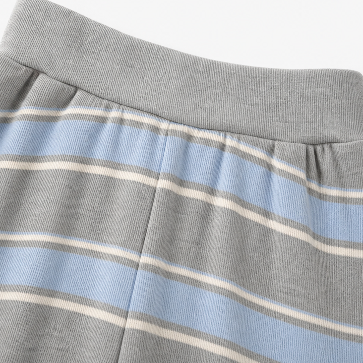 Stripe & Ease – Striped Mock-Neck Top And Wide-Leg Pants Set
