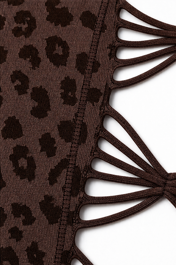 Wearlow – Leopard Print Lace-Up Cutout Leggings