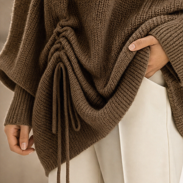 Wearbella – Side-Ruched Oversized Knit Sweater