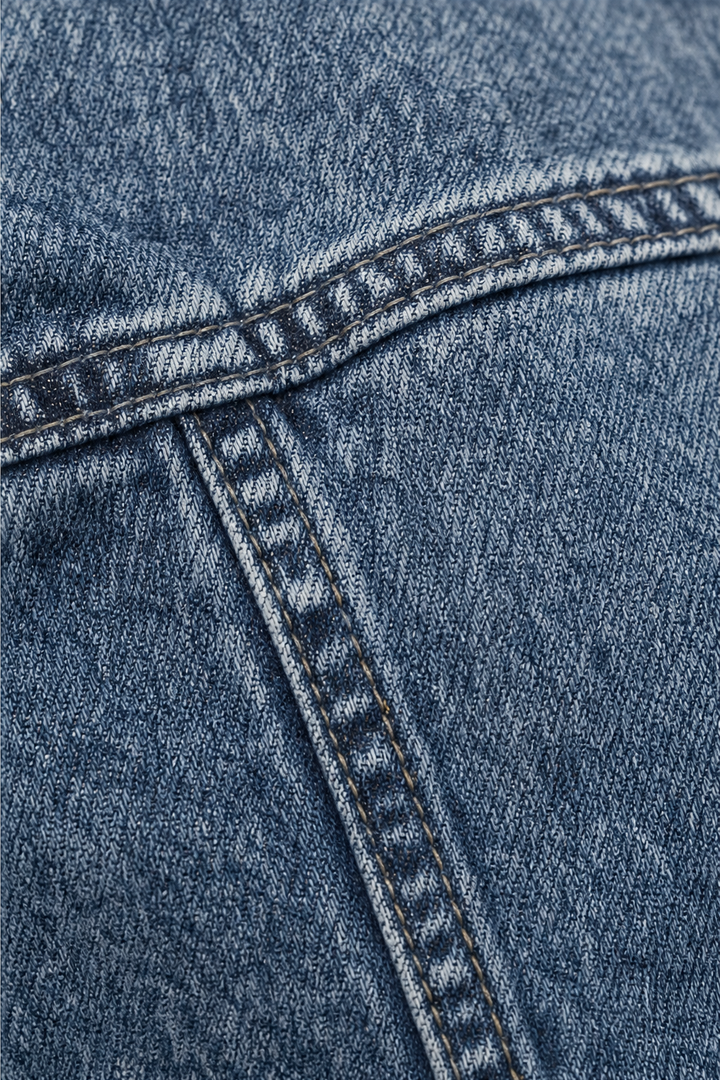Wearbella – Double Breasted Ruffle Denim Jacket