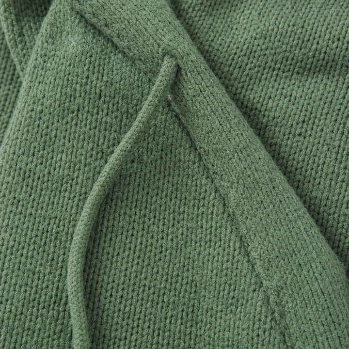 Wearbella – Drawstring Hood Oversized Knit Cardigan