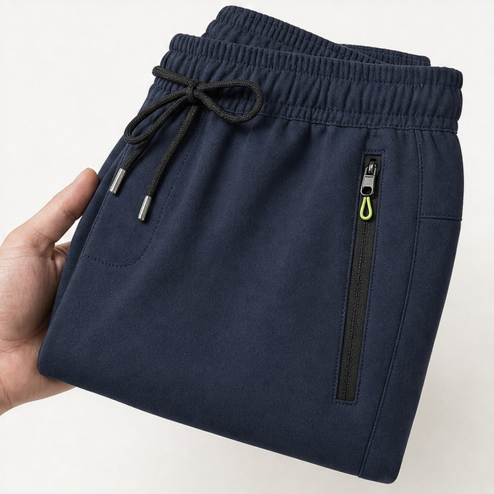 Poketa – Zip-Pocket Slim-Straight Pull-On Joggers