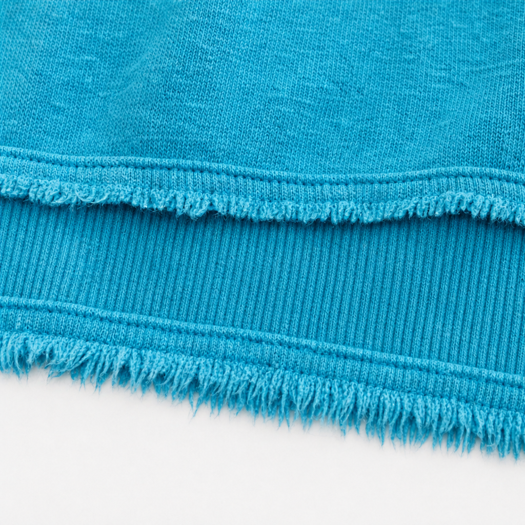 Wearbella – Raw-Hem Garment-Washed V-Neck Sweatshirt