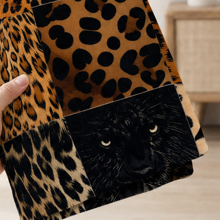 Purrfecto – Leopard Print Polyester Throw Blanket