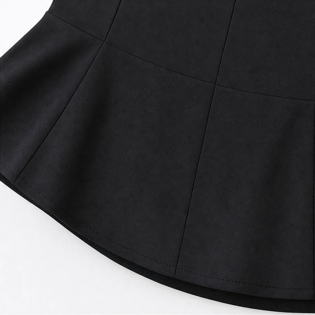 Veloura – Corset-Like Mesh Peplum Blouse