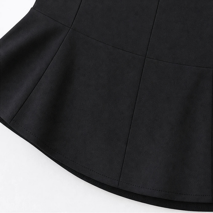 Veloura – Corset-Like Mesh Peplum Blouse
