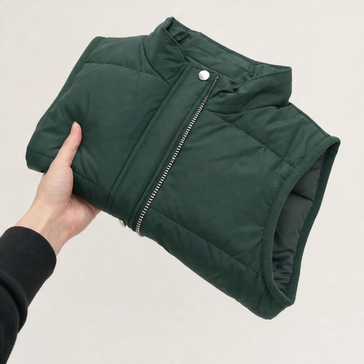 Layerwell – Quilted Vest Hoodie And Jogger Set