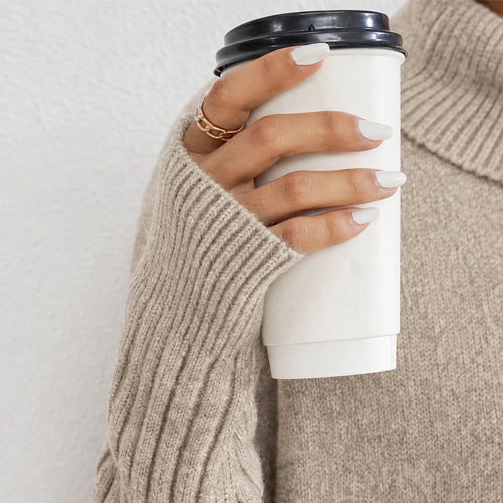 Avenza – Oversized Asymmetrical Turtleneck Sweater