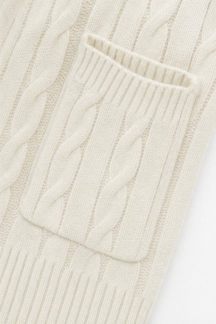 Wearbella – Hooded Chunky Cable Knit Cardigan