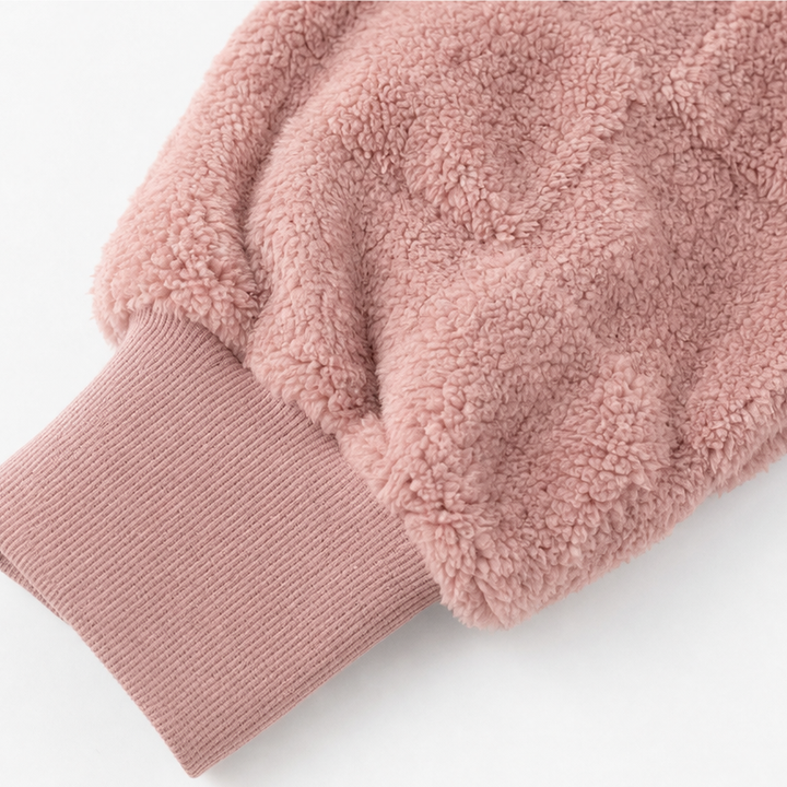 Checkora – Fluffy Checked Open-Front Cardigan