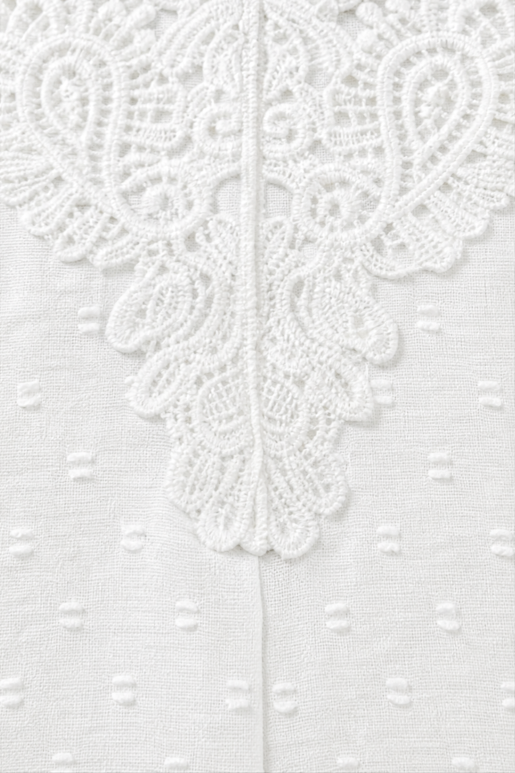 Lunavere – V-Neck Lace-Look Sleeve Long Sleeve Blouse