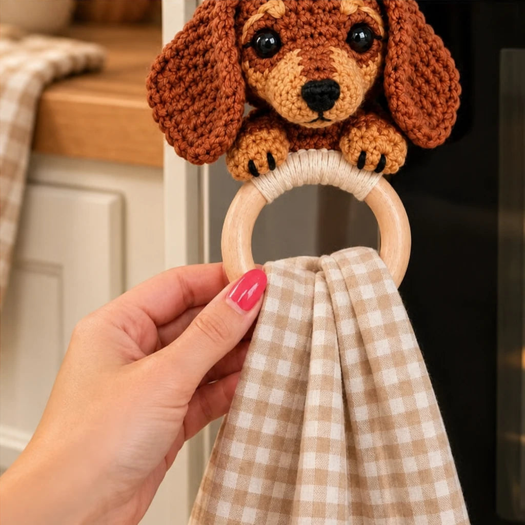 DoxieLoop – Dachshund Crochet Towel Holder Kit