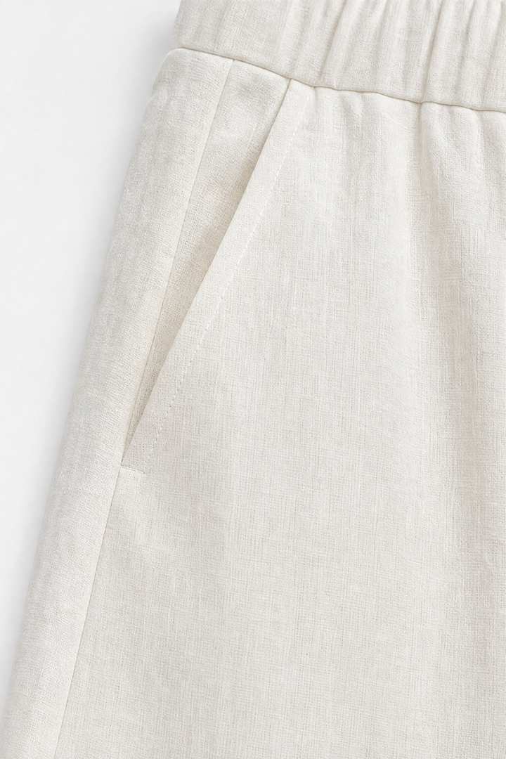 Linore – Matching Linen-Blend Shirt And Wide-Leg Pants Set