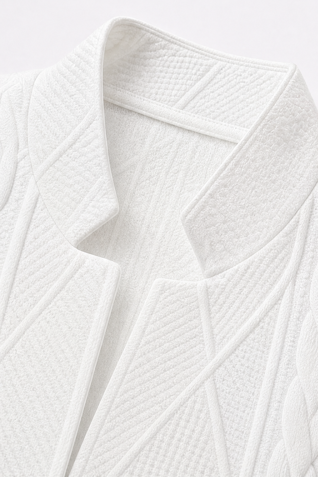 Wearbella – Textured Knit Stand-Collar Open-Front Blazer