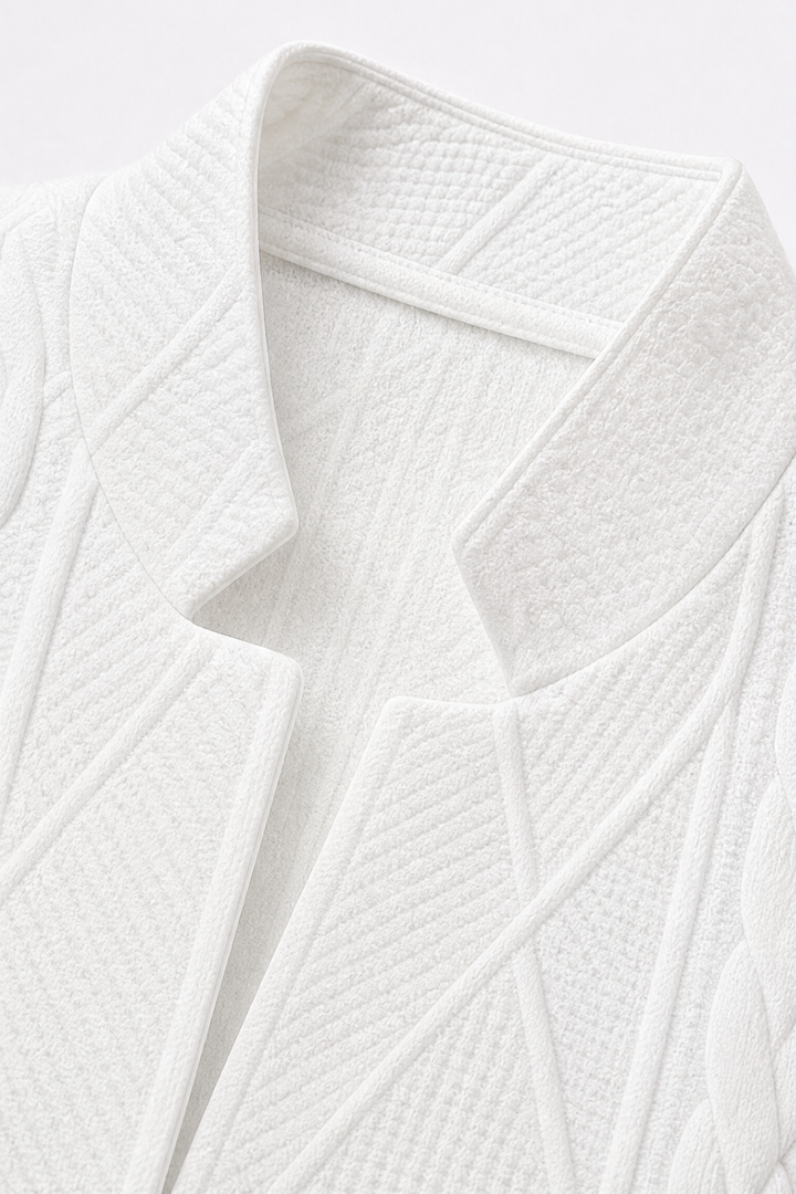 Wearbella – Textured Knit Stand-Collar Open-Front Blazer