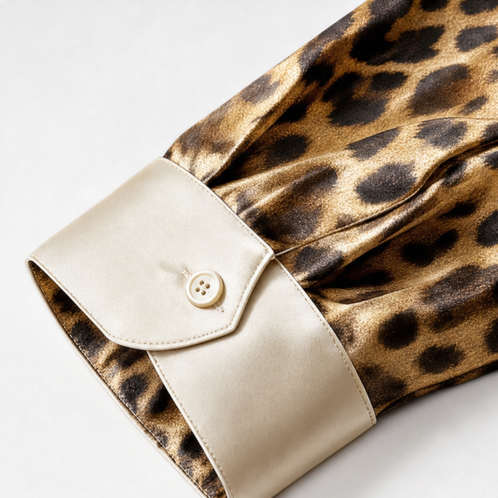 Ombré Muse – Ombré Leopard-Print Satin Shirt