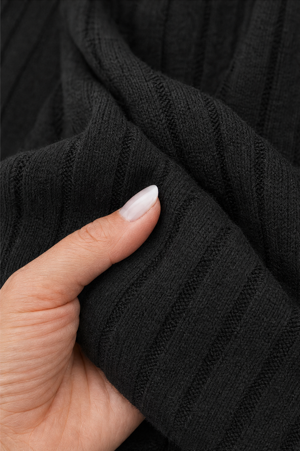 Mavenly – Ribbed V-Neck Button-Cuff Sweater