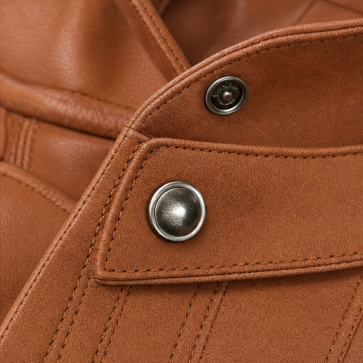 Flavia – Fitted Hooded Moto-Style Jacket