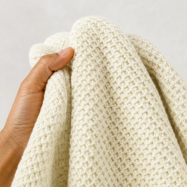 Vellune – V-Neck Waffle-Knit Long Sleeves Sweater