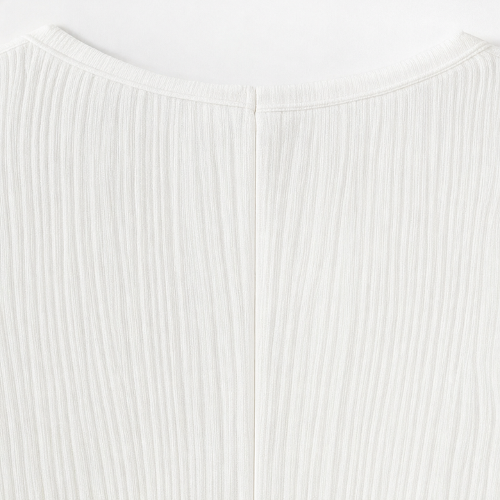 Lunavia – Sheer V-Neck Textured Fitted Blouse